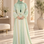 Mint & Ivory Panelled Abaya – Fresh Grace