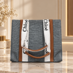 Ribbon Strap Canvas Tote Bag