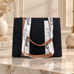 Ribbon Strap Canvas Tote Bag