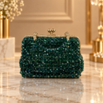 Crystal Beaded Kiss-Lock Clutch