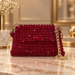 Crystal Beaded Mini Flap Bag