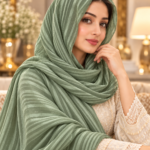 Georgette Striped Shimmer Scarf