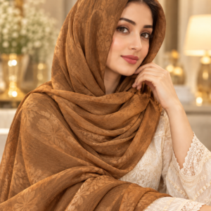 Tonal Floral Crinkle Chiffon Stole